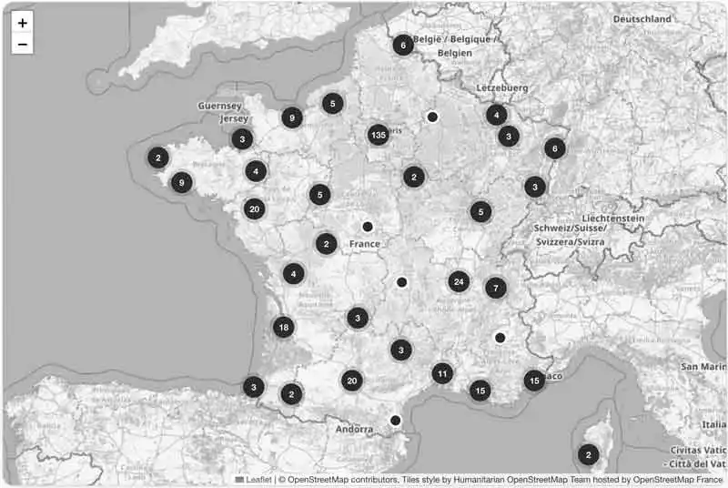 Carte Interactive pour rechercher un expert